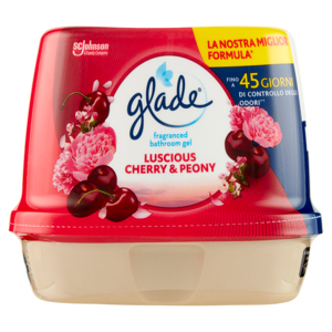 Glade Gel Bagno, Profumatore per Ambienti, Fragranza Luscious Cherry & Peony 180g