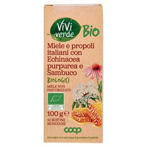 Miele e propoli italiani con Echinacea purpurea e Sambuco Biologici 10 Bustine Monodose 100 g