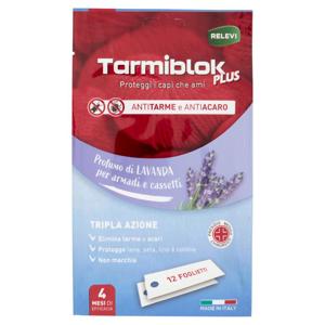 Relevi Tarmiblok Plus Antitarme e Antiacaro Profumo di Lavanda per armadi e cassetti 12 pz