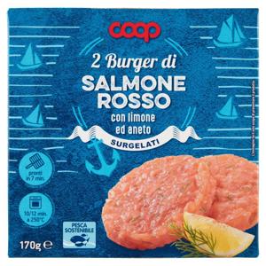 2 Burger di Salmone Rosso con limone ed aneto Surgelati 2 x 85 g