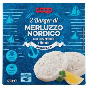 2 Burger di Merluzzo Nordico con prezzemolo e limone Surgelati 2 x 85 g