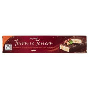 Torrone Tenero Ricoperto di Cioccolato Fondente con Nocciole 200 g