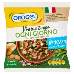 Orogel Il Benessere Virtù di Zuppa Ogni Giorno con Verdure e Legumi Surgelati 500 g