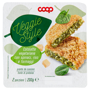 Cotolette vegetariane con spinaci, riso e formaggi 2 x 100 g