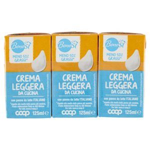 Meno 50% Grassi* Crema Leggera da Cucina 3 x 125 ml