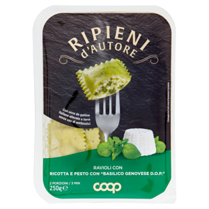 Ripieni d'Autore Ravioli con Ricotta e Pesto con "Basilico Genovese D.O.P." 250 g