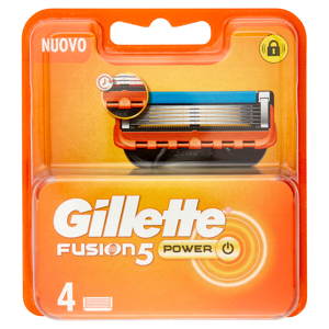 Gillette Fusion5 Power Lamette di ricambio per Rasoio da Uomo, 4 Ricariche