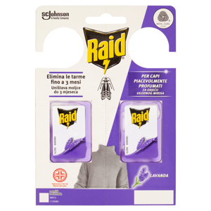 Raid Anti Tarme Gel Vestiti, per Capi Piacevolmente Profumati, Fragranza alla Lavanda, 2 x 3g