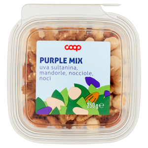 Purple Mix uva sultanina, mandorle, nocciole, noci 250 g