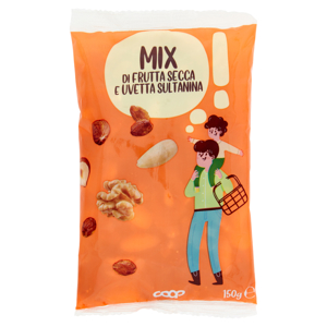 Mix di Frutta Secca ed Essiccata Mandorle, Nocciole, Noci e Uva 150 g