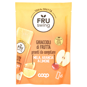 Fru swing Ghiaccioli di Frutta pronti da congelare Mela, Arancia & Limone 5 x 50 g