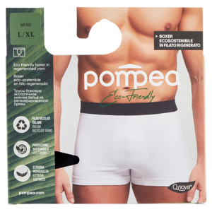 pompea Eco-Friendly Boxer Ecosostenibile in Filato Rigenerato L/XL Nero