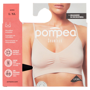 pompea Seamless Brassiere in Microfibra Tg. L/XL Nero