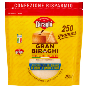 Biraghi Gran Biraghi Formaggio Stagionato Grattugiato Fresco 250 g