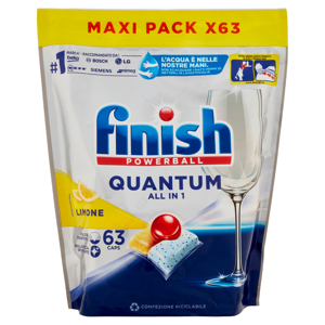 Finish Quantum All In One Lemon pastiglie lavastoviglie 63 lavaggi 655,2 g