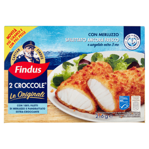 Capitan Findus 2 Croccole con 100% Filetti di Merluzzo - Le originali 216 g