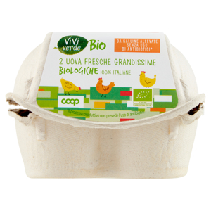 2 Uova Fresche Grandissime Biologiche 100% Italiane