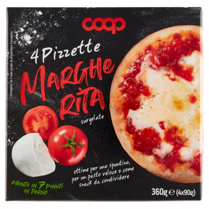 4 Pizzette Margherita surgelate 4 x 90 g