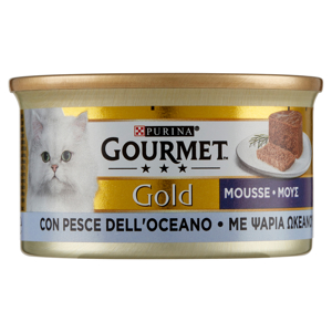 Purina Gourmet Gold Mousse Cibo Umido per Gatti con Pesce dell'oceano 85g