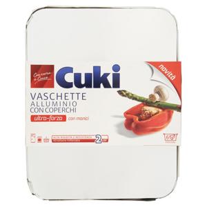 Cuki Conserva e Cuoce Vaschette Alluminio con Coperchi 6 porzioni 2 pz (RS90L)