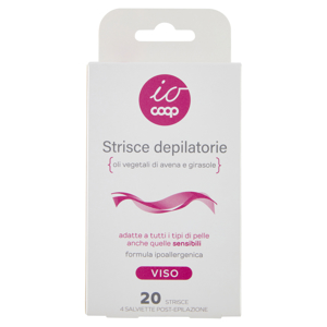 Strisce depilatorie Viso 20 Strisce 4 Salviette Post-Epilazione