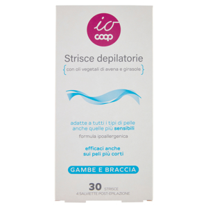 Strisce depilatorie Gambe e Braccia 30 Strisce 4 Salviette Post-Epilazione