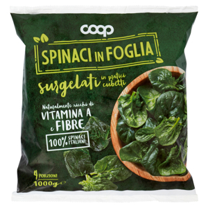 Spinaci in Foglia surgelati in pratici cubetti 1000 g