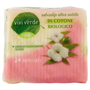 Salvaslip Ultra Sottile in Cotone Biologico Ripiegati 24 pz