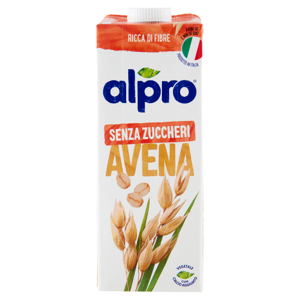 ALPRO Avena Senza Zuccheri, Bevanda all'Avena 100% vegetale con vitamine B2, B12 e D, 1 L