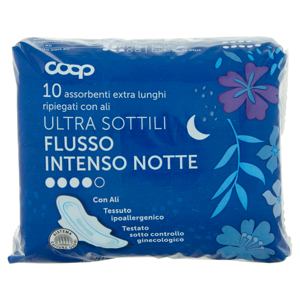 assorbenti extra lunghi ripiegati con ali Ultra Sottili flusso intenso notte 10 pz