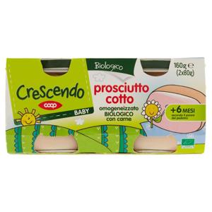 Baby prosciutto cotto omogeneizzato Biologico con carne 2 x 80 g