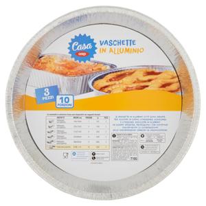 Vaschetta in Alluminio Senza Coperchio 10 Porzioni 3 pz