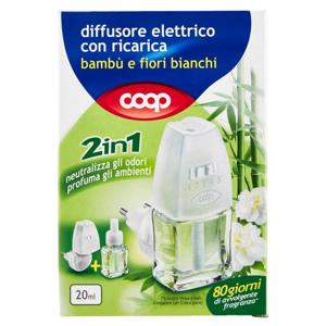 set diffusore elettrico e ricarica Bambù e Fiori Bianchi 20 ml