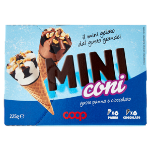 Mini coni gusto panna e cioccolato 12 x 18,8 g