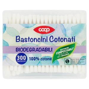 bastoncini cotonati compostabili* 300 pz