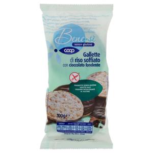 senza glutine Gallette di riso soffiato con cioccolato fondente 100 g