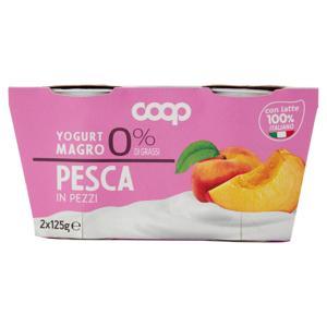 Yogurt Magro 0% di Grassi Pesca in Pezzi 2 x 125 g