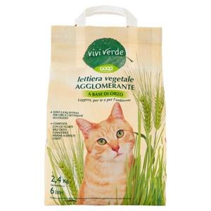 Lettiera vegetale per Gatti Agglomerante a Base di Orzo 2,4 Kg