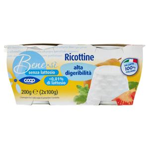 senza lattosio Ricottine alta digeribilità 2 x 100 g