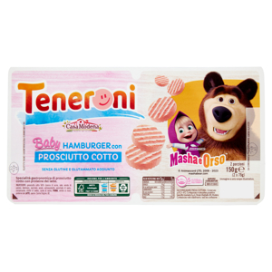 Teneroni Baby Hamburger con Prosciutto Cotto 2 x 75 g