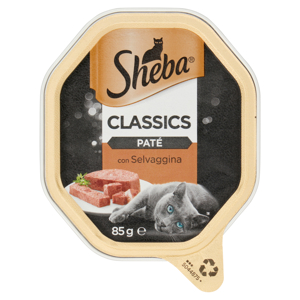 Sheba Paté Classics Cibo Umido Gatto in Vaschetta con Selvaggina 85 g