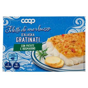 Filetti di merluzzo d'Alaska Gratinati con Patate e Rosmarino surgelati 400 g