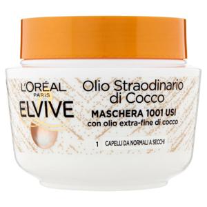 L'Oréal Paris Maschera Capelli Elvive Olio Straordinario Cocco, Per Capelli da Normali a Secchi