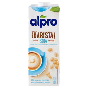 ALPRO Soia Barista, Bevanda alla Soia 100% vegetale, ideale col caffè, con vitamine B2, B12 e D, 1 L