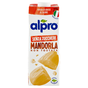 ALPRO Mandorla Senza Zuccheri, Bevanda alla Mandorla 100% vegetale con vitamine B2, B12 e D, 1 L