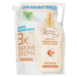 Spuma di Sciampagna Benessere Sapone Crema Mandorla Ecoricarica 1500 ml