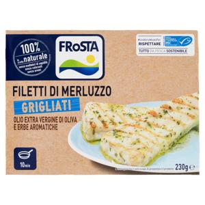 Frosta Filetti di Merluzzo Grigliati Olio Extra Vergine di Oliva e Erbe Aromatiche 230 g