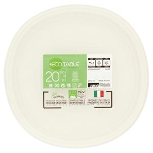 Ecotable Piatti Ecolike Diam 22 Bianco 20 pz