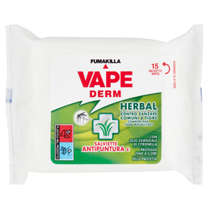 VAPE Derm Herbal Salviette Antipuntura c 15 pz