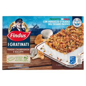 Capitan Findus I Gratinati Merluzzo con Funghi Champignon e Galletti 380 g